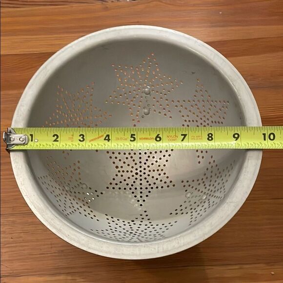 Duracrest Vintage Metal Colander Star Pattern Footed Farmhouse Rustic - Picture 5 of 9